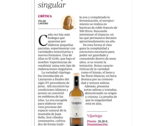 ABC. VIJARIEGO EL GRIFO, UNA EXPERIENCIA SINGULAR
